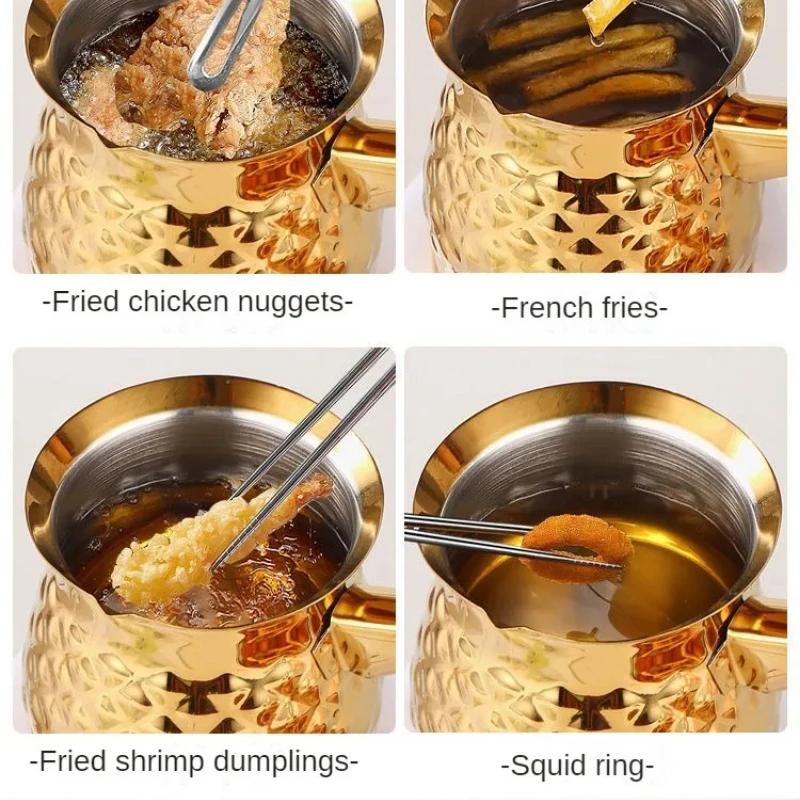 Stainless Steel Milk Pot 200 400 600ML Multifunction Small Fryer Flat Bottom Design For Coffee Milk Heating Kitchen Tool