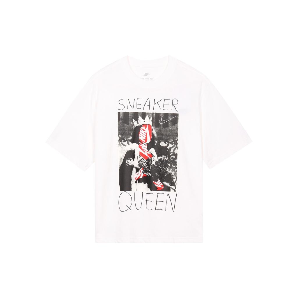 Nike T Shirts Women's White Crew Neck Moderate Straight Fit FD2532-100