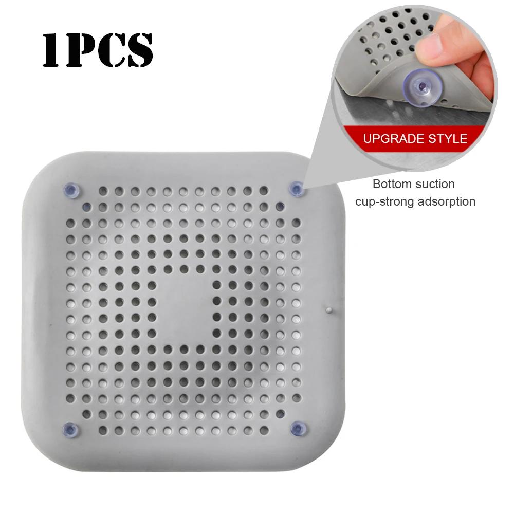 Silicone Floor Drain Mat Household Kitchen Sink Anti Clogging Filter Patch Bathroom Drain Hair Suction Cup Filter Screen Tools