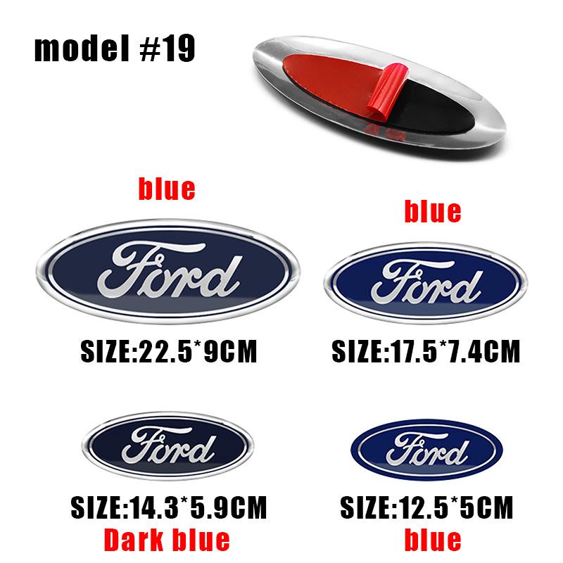

12.5cm 14.3cm 17.5cm 22.5cm Car Logo Hood Rear Trunk Badge Emblem For Ford Focus mk2 mk3 Fiesta mk7 Ranger Mondeo mk4 S-MAX Kuga 1Pcs 12.5x5cm