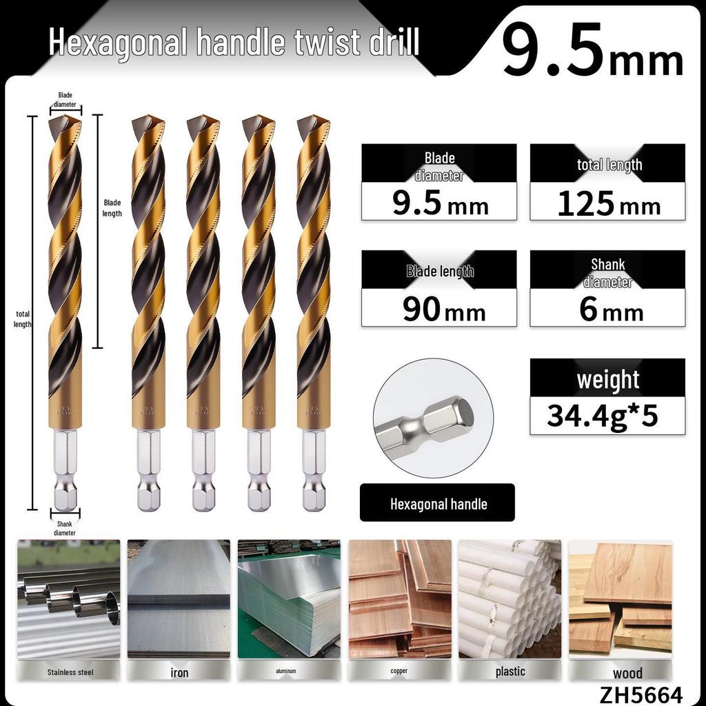 High Hardness Alloy Cobalt Hex Shank Twist Drill Set for Stainless Steel