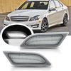 Clear Lens White Full LED Front Side Marker Light Kit for 2012 2013 2014 Mercedes Benz Pre-LCI W204 LCI C250 C300 C350 C63 AMG Coupe Base Sedan