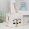 Bento bag Women's hand carry canvas bag Cartoon bear printed handbag Office worker portable large-capacity lunch box bag
