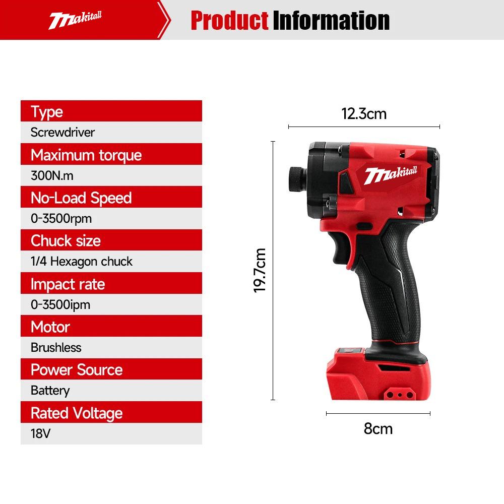 multi-fit impact driver long life strong driving force easy to control 20v rechargeable power tool for Milwaukee battery pin