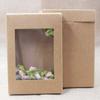 New Cowhide Paper Box Cake Packag Transparent Window Gift Box Biscuit Packag Perfect For Weddings Sending Friends Home Supplies