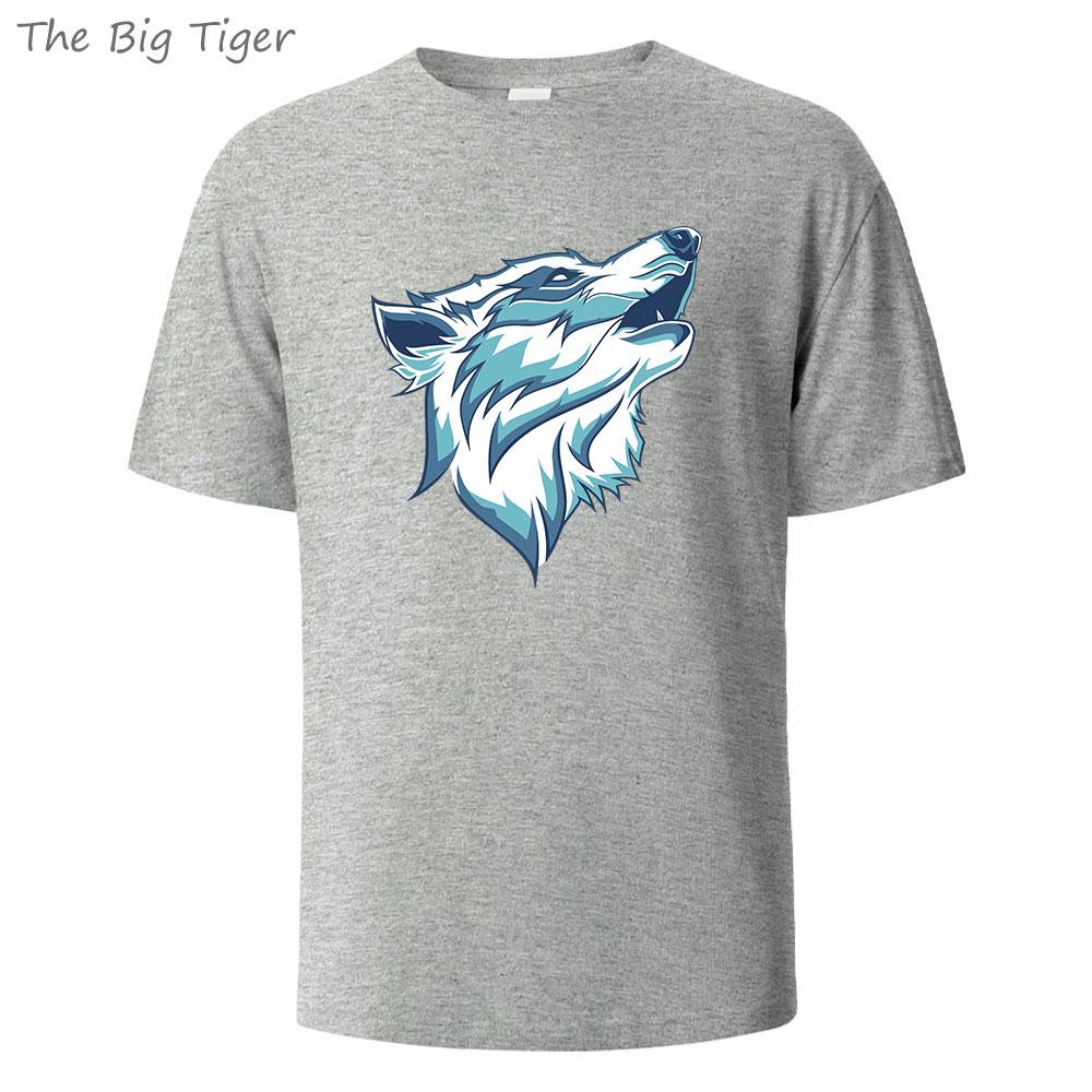 WolfPaint Classic Cotton T Shirt Breathable Round Neck Casual Unisex Tee Minimalist Short Sleeve Top Everyday Wear Mens Tshirt