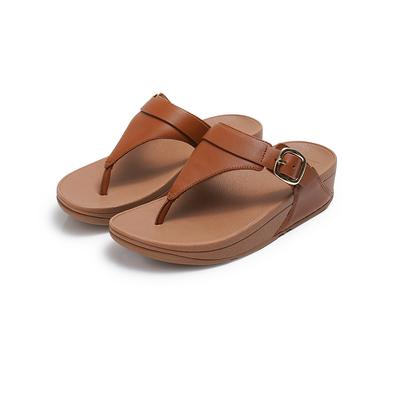 LULU NASTAVITEĽNÉ KOŽENÉ SANDÁLE S PRSTOVÝM PÁSOM/ES8-592/Svetlohnedá