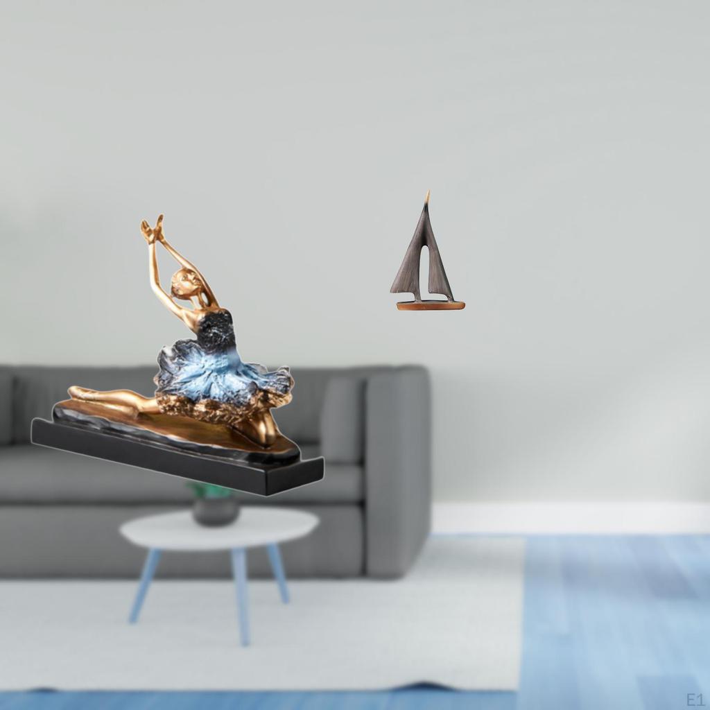 Ballet Sailboat Dancer Statue Ornament Figurine Girls Gift Decorative Art Model for Fireplace