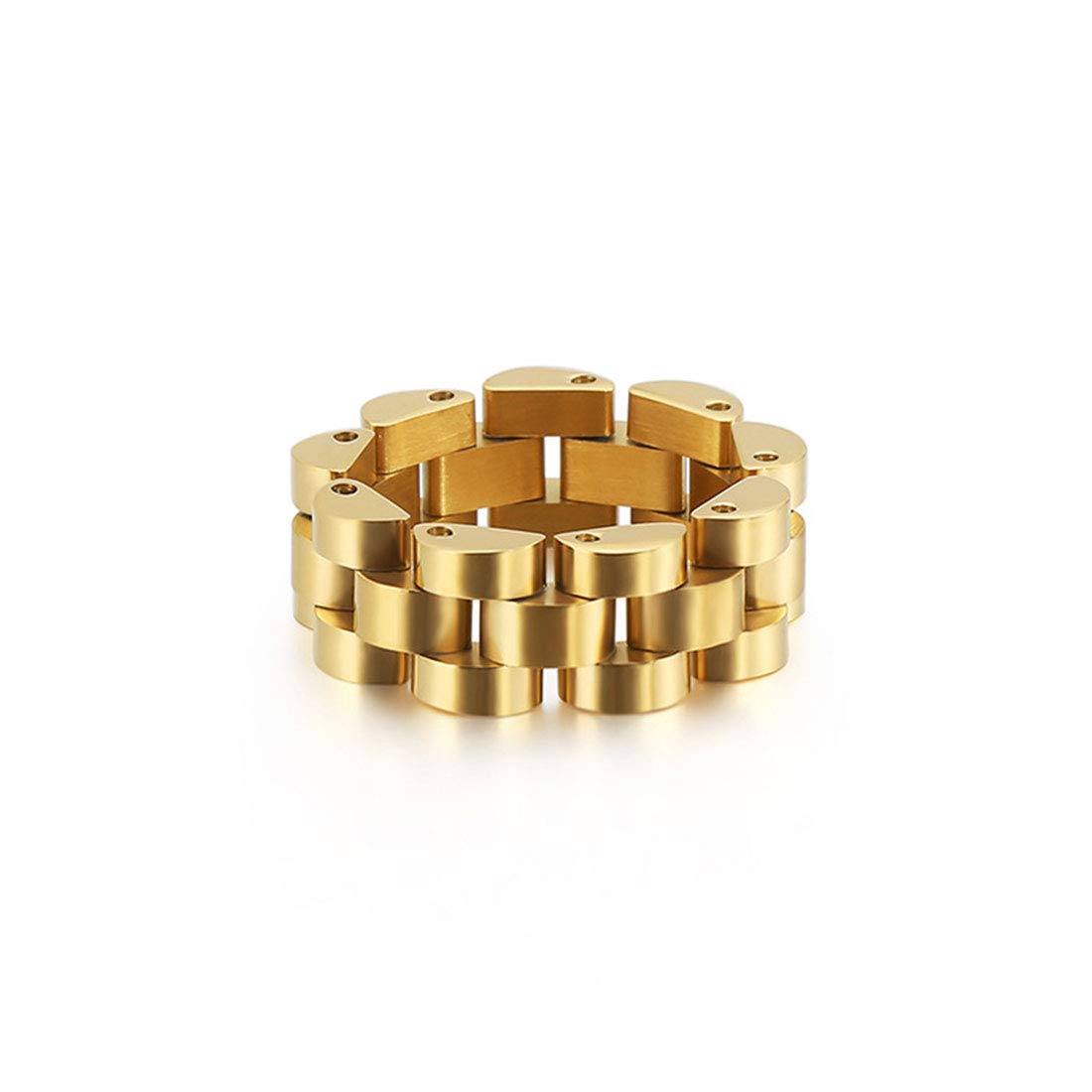 

Кольцо Золотое кольцо Популярный бренд Кольцо из нержавеющей стали Kihei Chain Simple Watch 20 Ring Hip Hop Аксессуар [Rockyu] Мужской No.