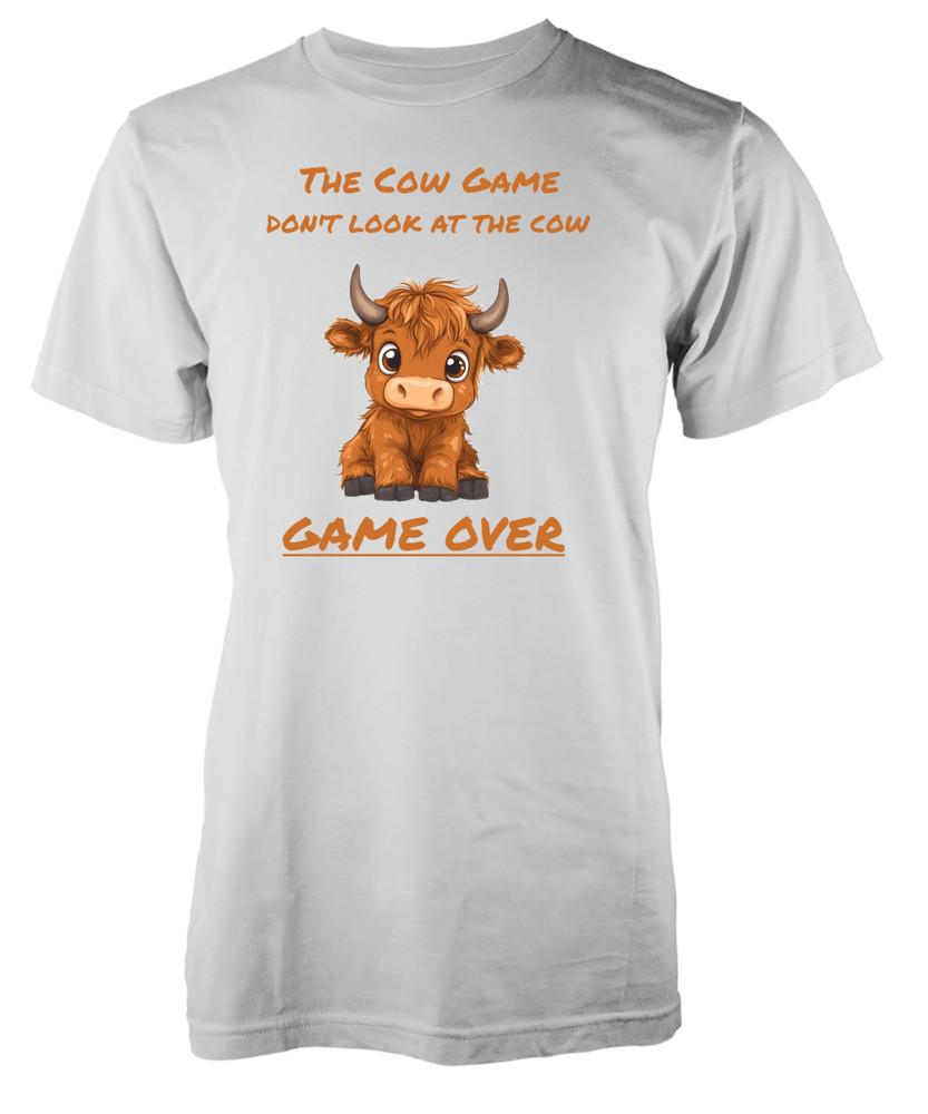 

Cow Game Don t Look At The Cow Game Over Funny Novelty Gift Unique Adult T-shirt XL