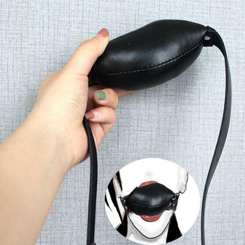 Soft PU Leather Padded Pillow Mouth Gag Slave Harness Bite Gag Pony Play Sex Toys for Couple Open Mouth Restraints Straps