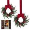 New Pinecone Christmas Wreath Red Berry Festive Door Hanging Ornament Artificial 3D Hanging Wreaths Porch