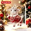 Acryl Chinesisches Sternzeichen Ziege Hängender Schmuck Rot Gold Glücksbringendes Design Ideales Neujahrsgeschenk für Freunde