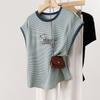 Women's Striped Cartoon Print T-Shirt