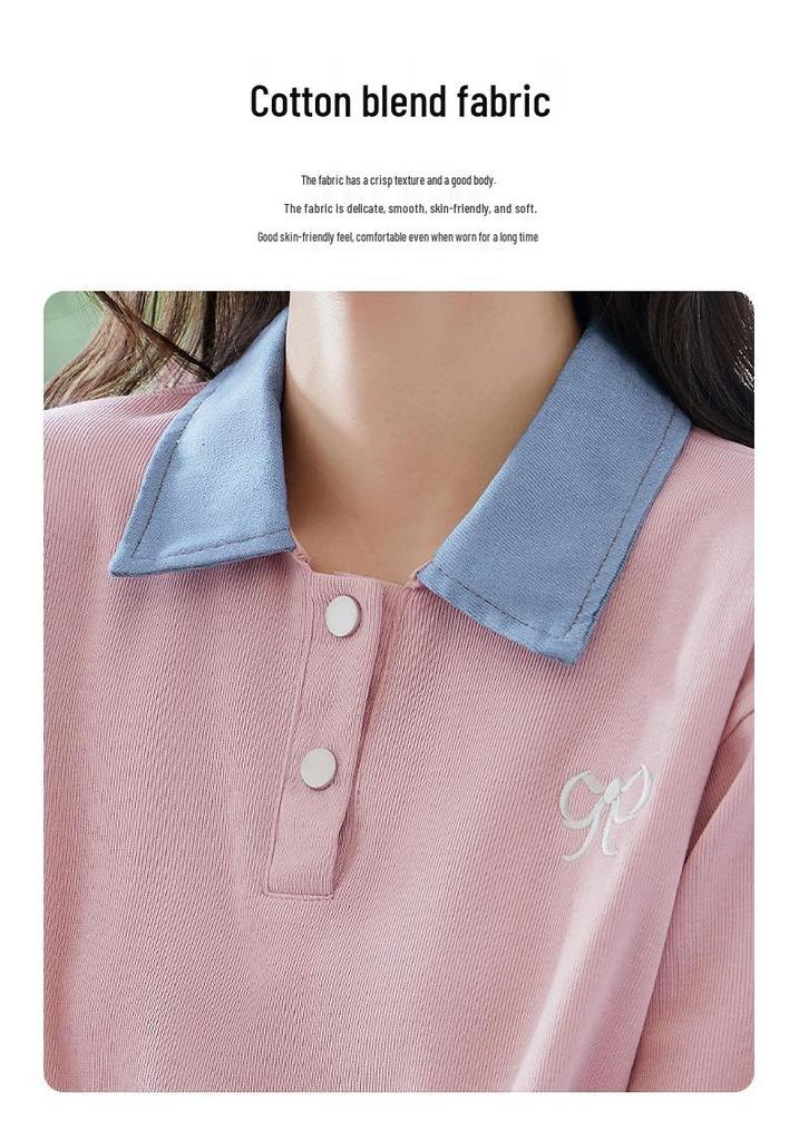 2025 Autumn/Winter Patchwork Embroidered Loose Hoodie - College Style Two-Piece