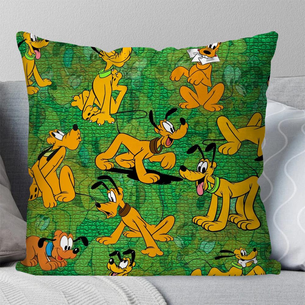 P-Pluto-Kissenbezug mit animierten Cartoon-Figuren, quadratisch, für Schlafzimmer, Sofa, Freizeit, Komfort, Auto, Wohnzimmer, Heimdekoration, 40 x 40