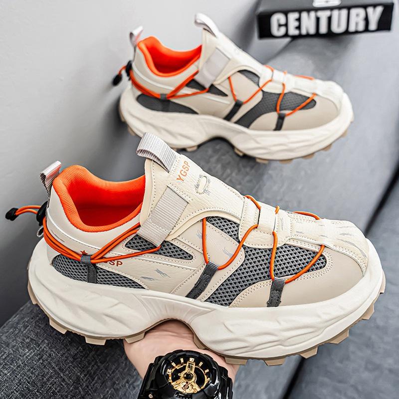 Mesh Breathable Sports Shoes Men's Casual Men's Shoes Heightened Platform Dad Trendy Shoes Young and Young Students