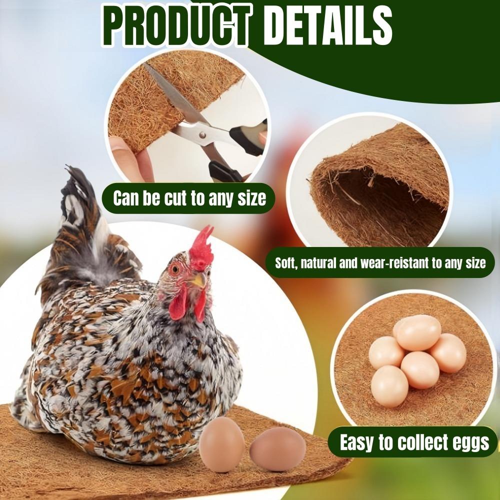 Chicken Nesting Pads Natural Eco-Friendly Coconut Coir & Palm Hens Bedding Mats Reusable  Chicken Nesting Mats for Egg Laying