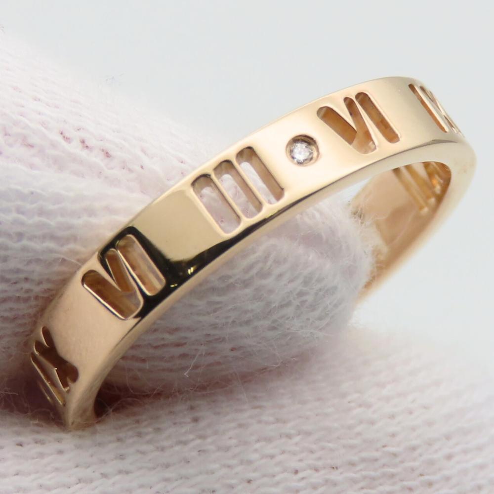 Used TIFFANY&Co. Ring Atlas EU#53.5 K18 Pink Gold 3.1g Pink Gold 4PD