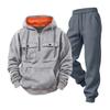 Men's Casual Loose Fit Hooded Sweatshirt Set with Cuffed Pants for Fall Winter