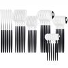 36Pcs Black Gold Cutlery Set Knife Fork Spoon Dinnerware Stainless Steel Dessert Spoon Tableware Flatware Kitchen Silverware