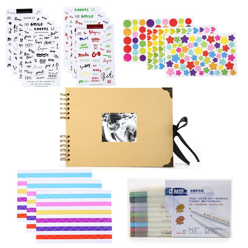 Fotoalben, 80 Seiten, Erinnerungsbücher, A4, Bastelpapier, DIY, Scrapbooking, Bild, Hochzeit, Jahrestag, Geburtstag, Kinderliebhaber, Geschenk