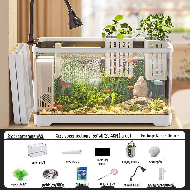 Compact Ecological Fish Tank with 2025 Filter & Oxygenation System