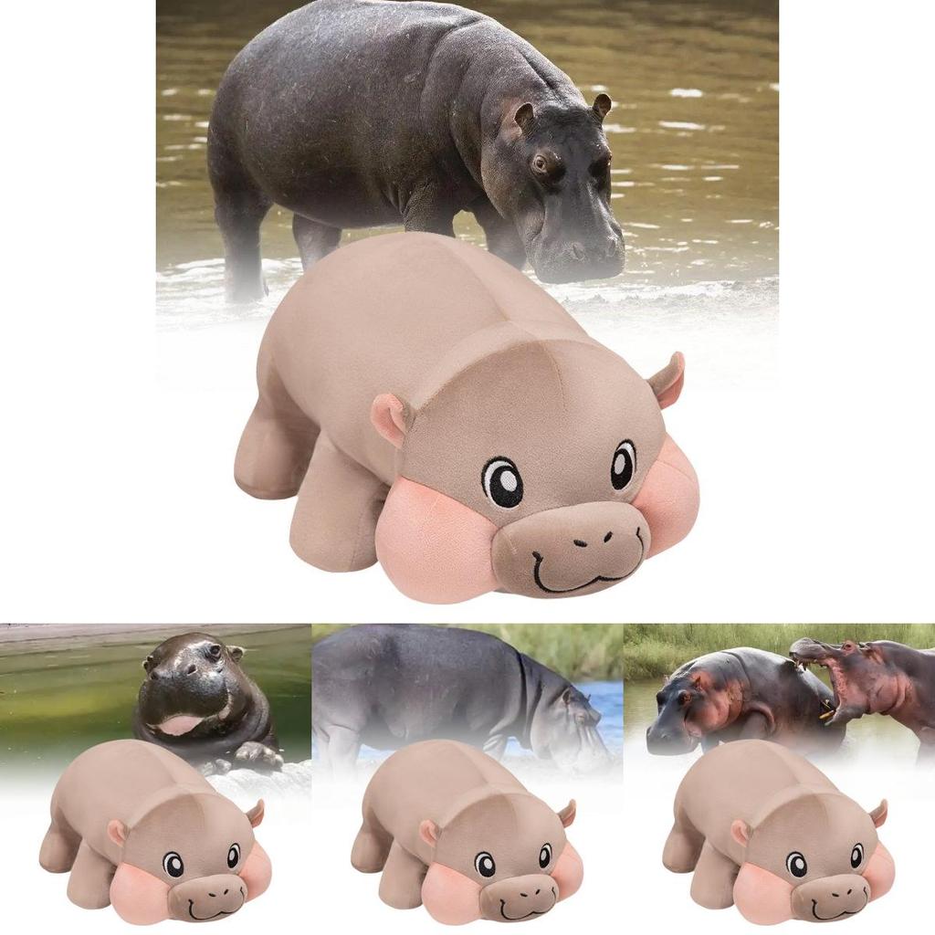 Adorable Hippo Plush Toy Cozy Bed Hugging Pillow Perfect For Sleeping And Cuddling