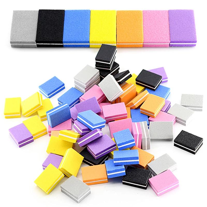 10/25/50Pcs Colorful Mini Nail Files Acrylic Nails Double Side 100/180 Grit Emery Boards For Professional Manicure Pedicure Tool