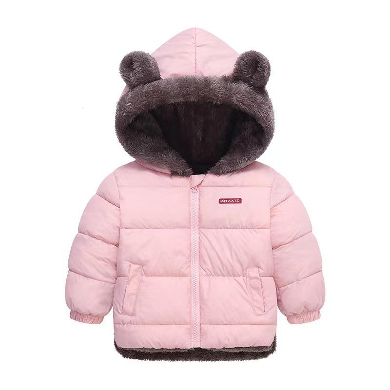 Boys Girls Thick Jackets Winter Kids Padded Fleece Warm Coats Children Hooded Outerwear Kids Clothes Cashmere Snowsuit