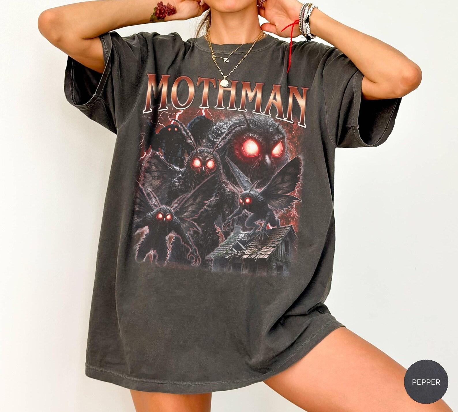 Comfort Colors Mothman Shirt, Retro Cryptid Graphic Tee, Point Pleasant West Virginia T-Shirt, Mythological Monster Fan Gift 4XL