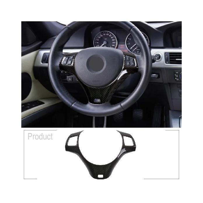 For 2005-2012 BMW 3 Series E90 E92 ABS Matt Black Car Steering Wheel Frame Cover Trim Sticker Car Accessories para auto