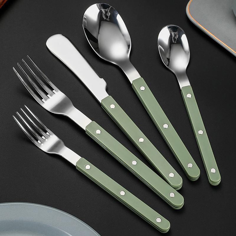 Colorful Handle Cutlery 304 Stainless Steel Creativity Gift Flatware Knife Fork Spoon Drop Ship
