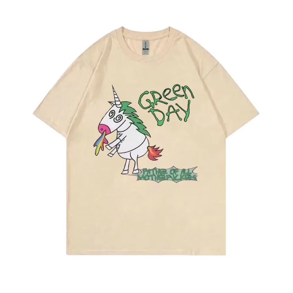 Punk Band Green Day Father of All Album Graphic T-shirts Men Women Rock Vintage Oversized Short Sleeve Male Cotton TShirt