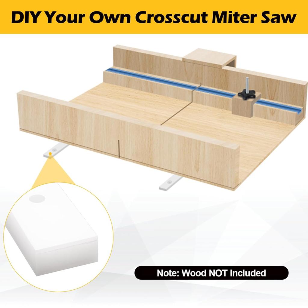 4 Pack Crosscut Sled, Anglecai 3/4" X 3/8" X 17" Miter Bar for Table Saw Crosscut Sled for Table Saw Sled with Predrilled Holes and Screws Table Saw
