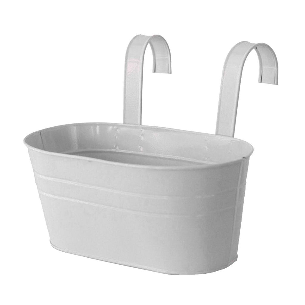 Iron Double Hooks Hanging Flower Pots Large Capacity for Balcony Planters Wall Decor Porch Rails Railing Fence