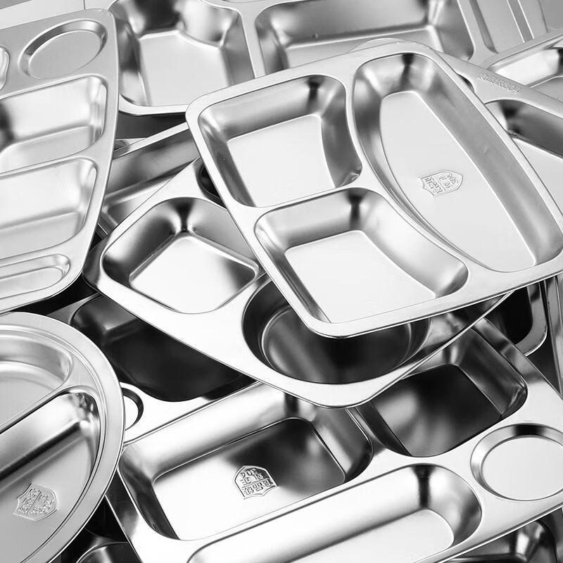 Wuhe 304 Thickened Stainless Steel Divided Lunch Tray