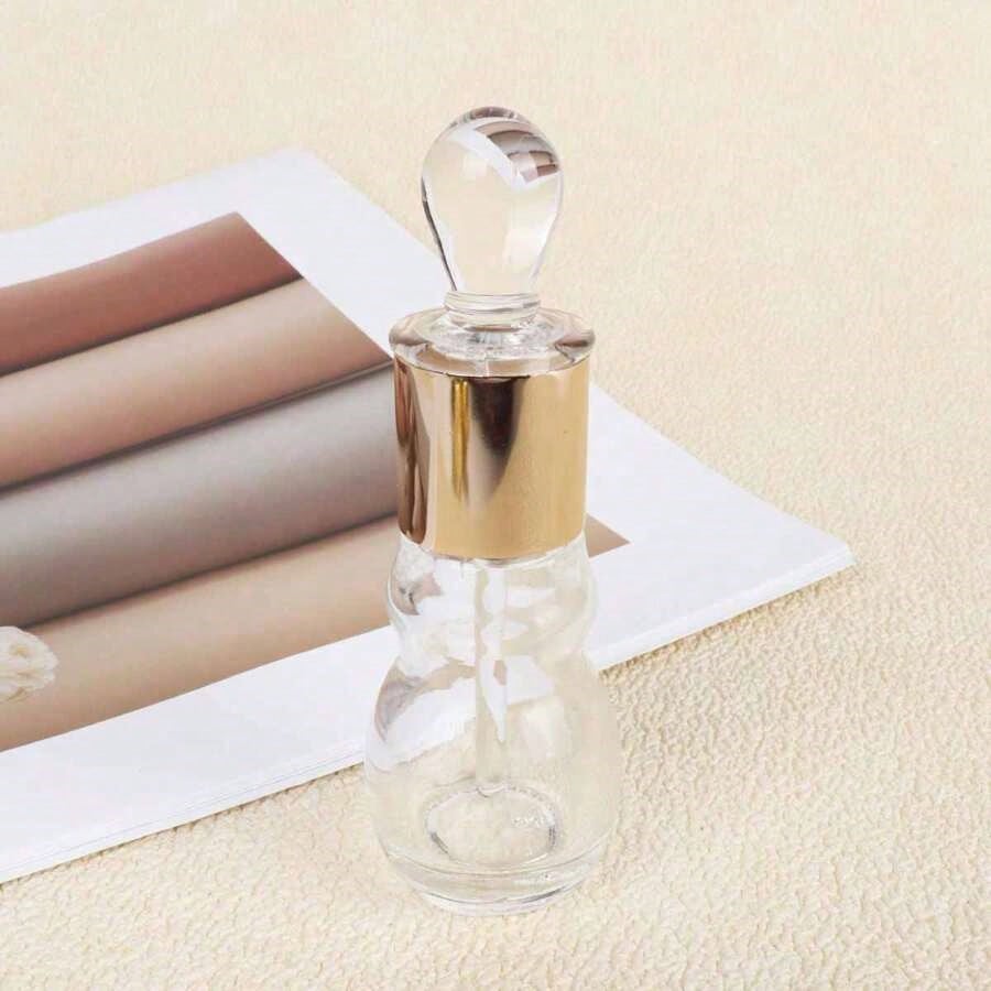 1Pc Refillable Transparent Glass Essential Oil Perfume Bottle, 12ml Mini Sample Vial, DIY Decoration, No Scent,