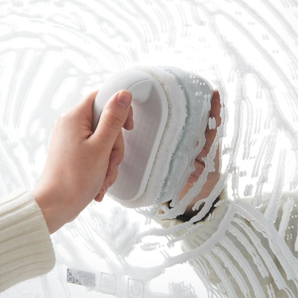 Tengji Handheld Fiber Brush for Tile and Glass Cleaning - Powerful Stain Removal for Bathrooms