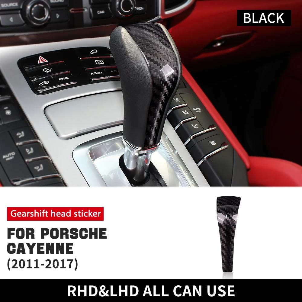 Real Hard Carbon Fiber Cover for Porsche Cayenne 2011 2012 2013 2014 2015 2016 2017 Car Gear Shift Knob Interior Accessories