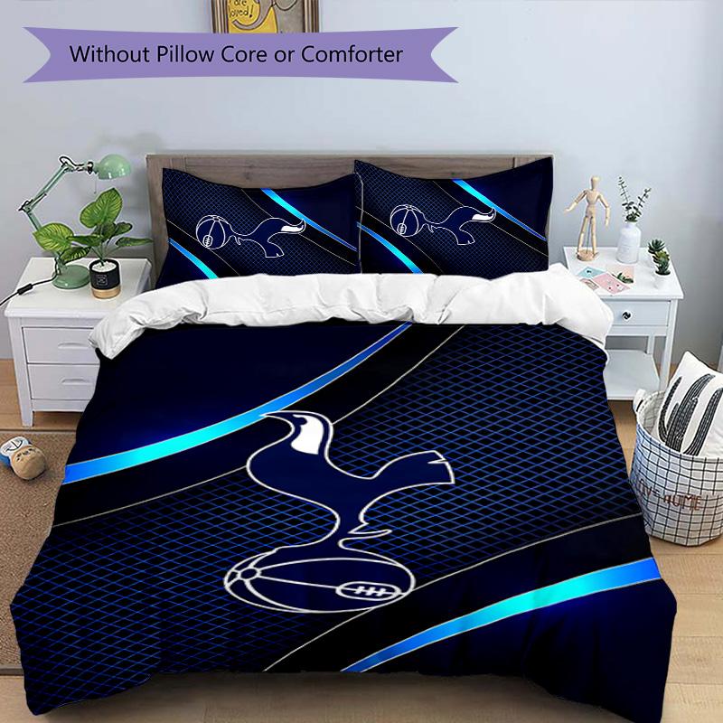 3pcs Tottenham Hotspur F.C pattern bedding set duvet cover set includes duvet cover &pillowcases,perfect all season bedroom decoration&gift