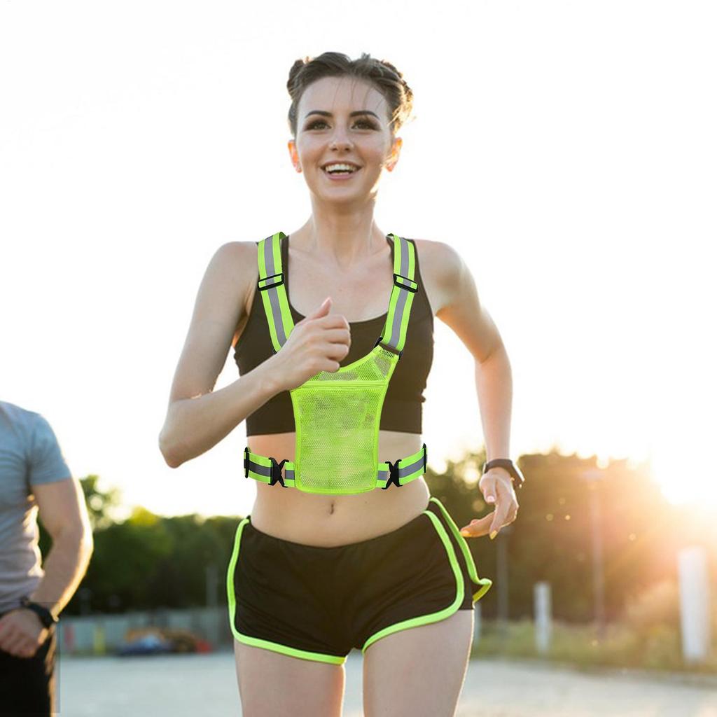Reflective Safety Vests Lightweight Adjustable Elastic Vest Jacket Hi Vis Reflective Strips for Running, Transportation Work
