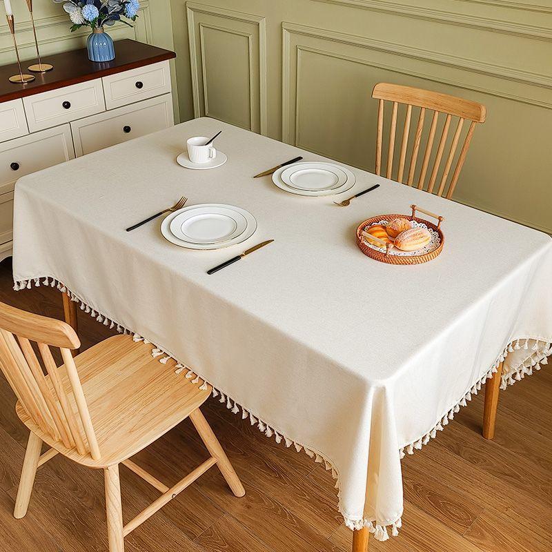 Cotton And Linen Tablecloth Waterproof And Anti-Fouling Atmosphere Coffee Table Rectangular Light Luxury High-End Oil-Proof Tablecloth Table Cloth
