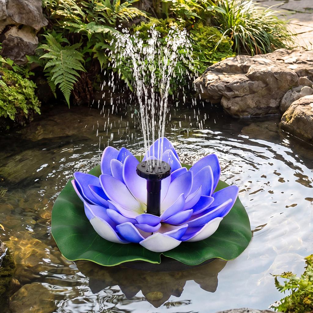 Lotus Solar Bird Bath Fountains Floating Free Standing Solar Fountain Easy Install for Garden Pond Pool Fish Tank and Outdoor
