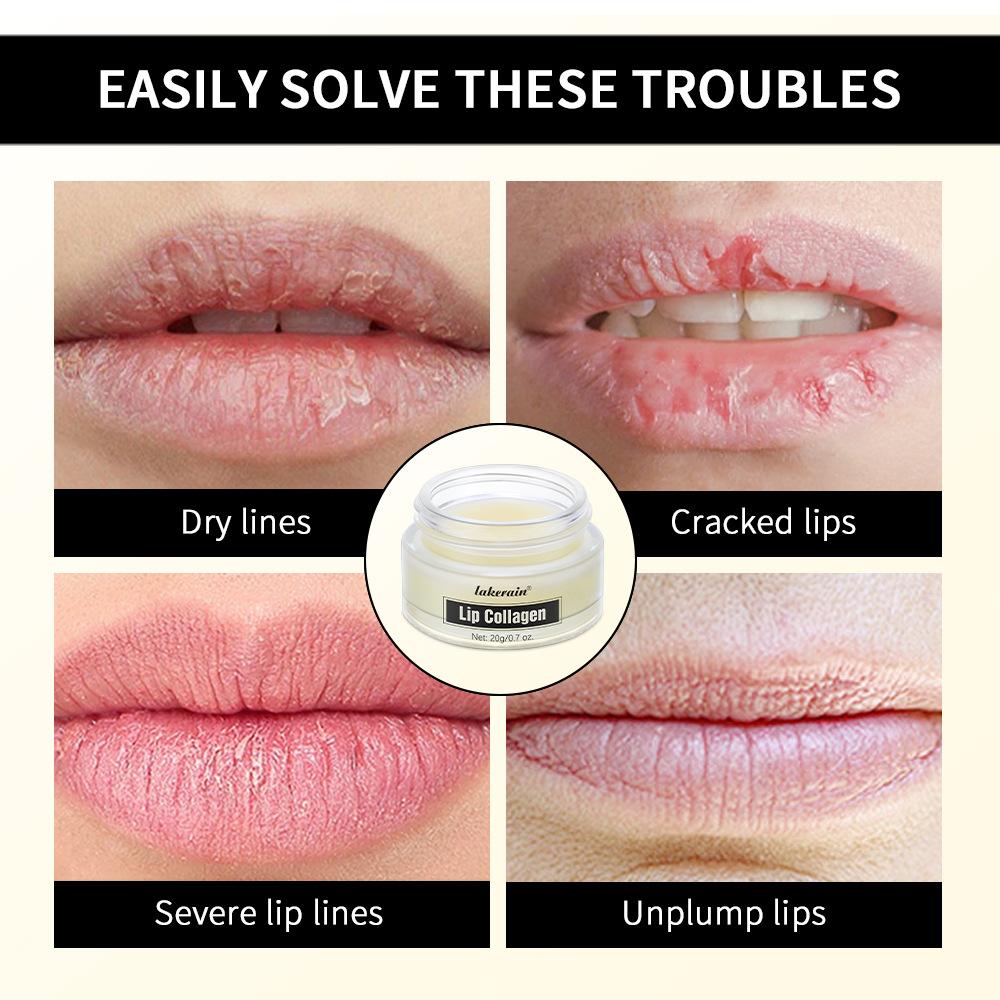 Kollagen Lippenbalsam Maske 20g Tag Nacht Lippenpflege Feuchtigkeitsspendend Glättend Lippenfältchen Korrektur Lippenbehandlung
