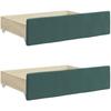 Bed Drawers - VIDAXL - 2 Pcs - Dark Green - Engineered Wood - Soft Velvet