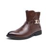Fashion Classic Fashion Brown Boots for Men Pointed Toe Leather Ankle Boots Big Size 46 High-top Dress Shoes with Casual Business Shoes