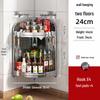 Stainless Steel Kitchen Corner Shelf for Oil, Sauce, Vinegar & Spices - Triangle Storage Rack with Knife Holder.