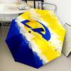 1PC Rams Football Team Spirit Printed Umbrella Folding umbrella, automatic umbrella 8-Frame for Travel, camping Fan gifts Christmas Gifts