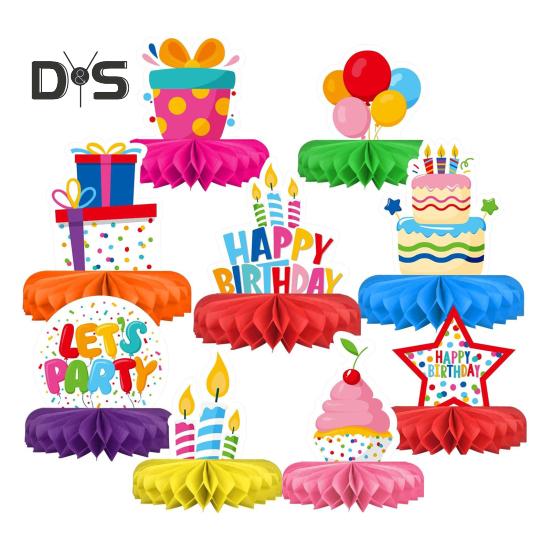 

9 шт. DIY сотовые украшения праздничные украшения яркие цвета легко установить красочные бумажные соты праздничные принадлежности 9pcs